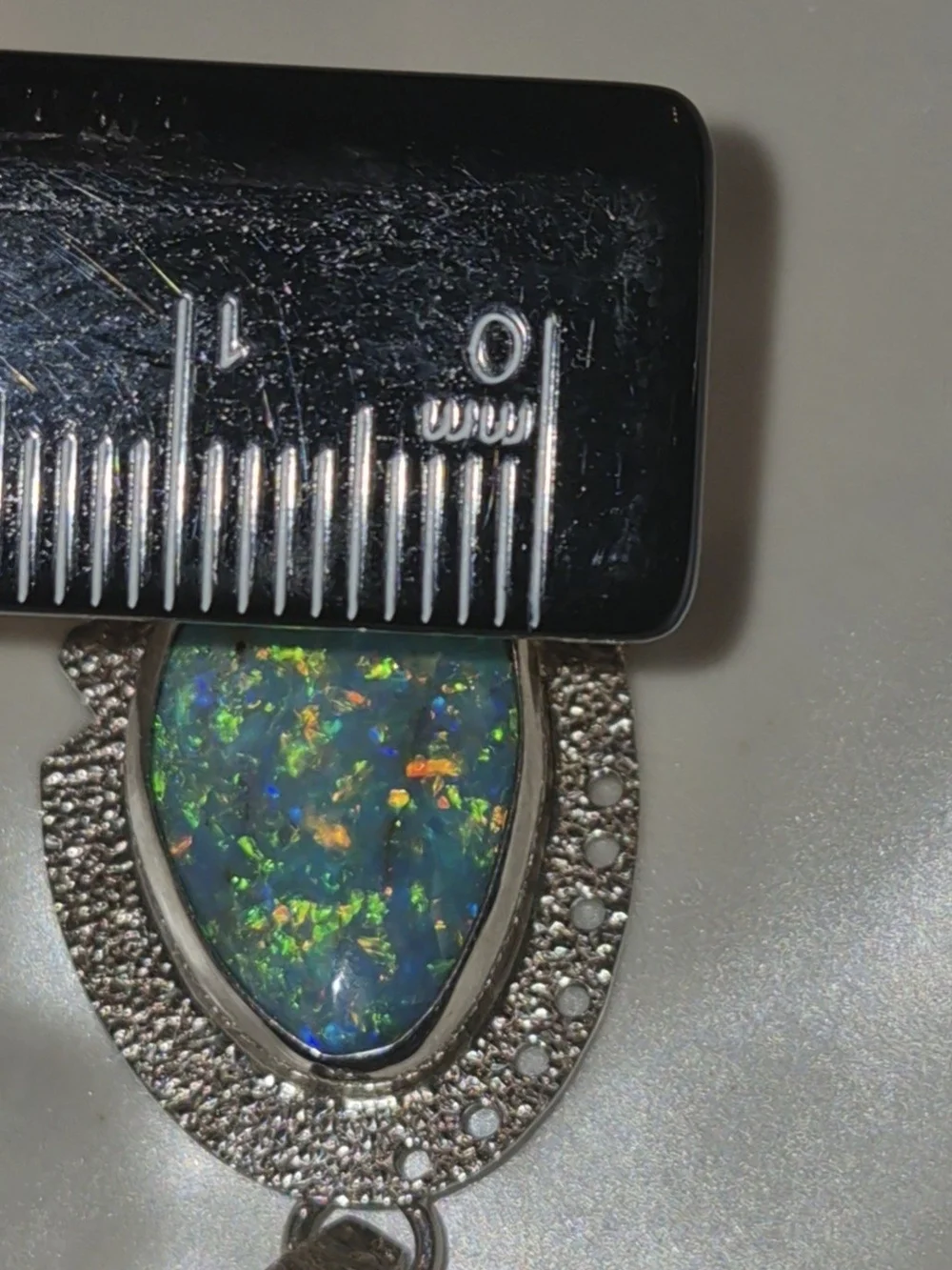 Australian Opal Pendant Sterling Silver New Artisan Vintage Colorflash